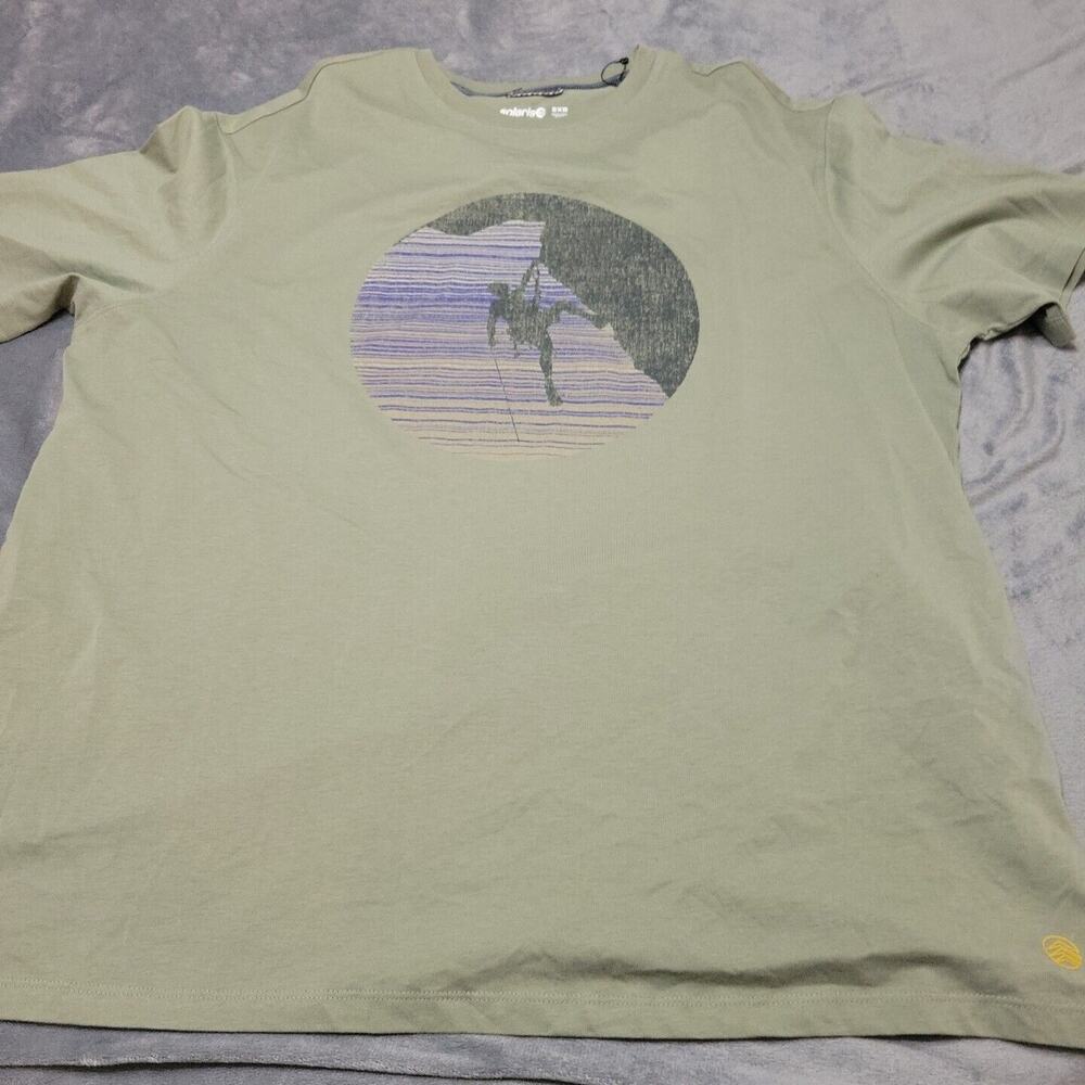 Solaris Shirt Men 2XB Green Mountain Climbing Graphic Comfort Stretch Cotton Tee